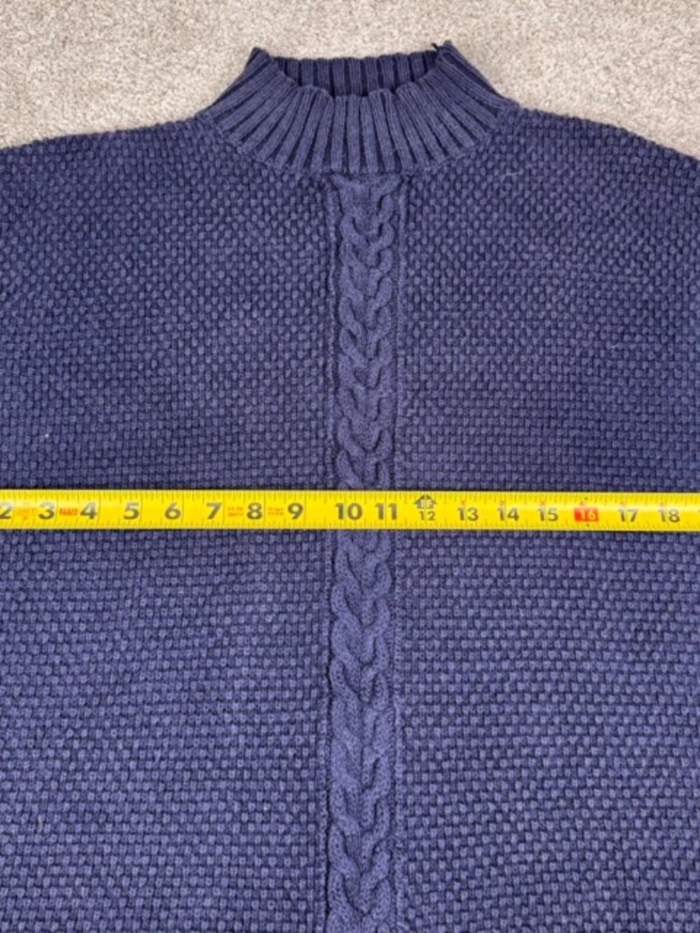 Vintage Gap Sweater Women Medium Blue Pullover Boxy Cable Knit Textured 90s Y2K - Picture 6 of 8